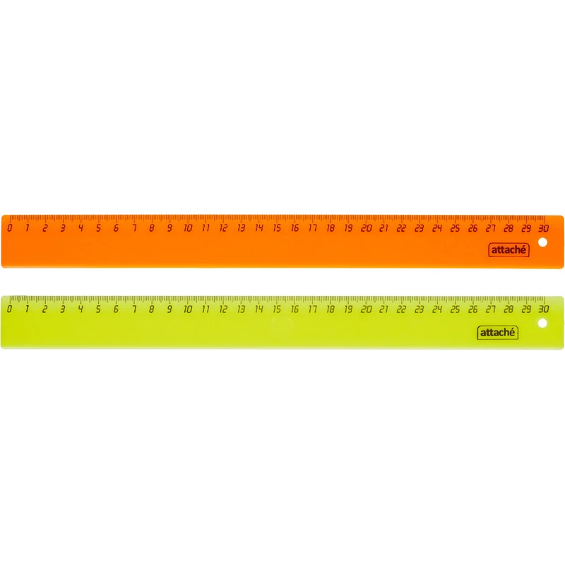 Линейка 30см Attache Economy 2 шт/уп цвет в ассортименте