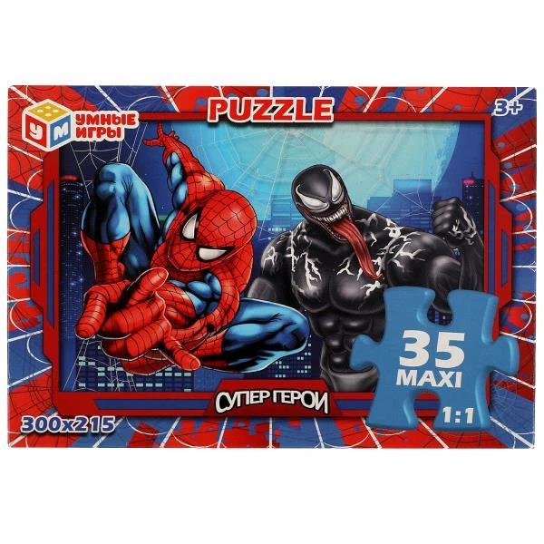 Супергерои. Макси-пазлы в коробке. Пазл 35 деталей. 180х127х35мм. Умные игры Супергерои. Макси-пазлы в коробке. Пазл 35 деталей. 180х127х35мм. Умные игры