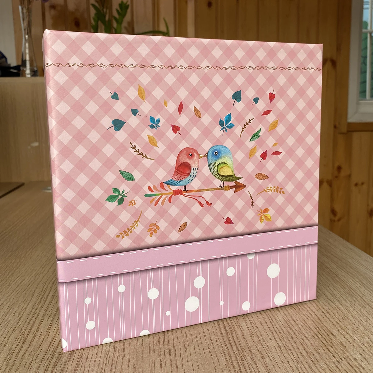 Фотоальбом 200ф 10X15cм, бум.карм. с мемо, клеевой переплет