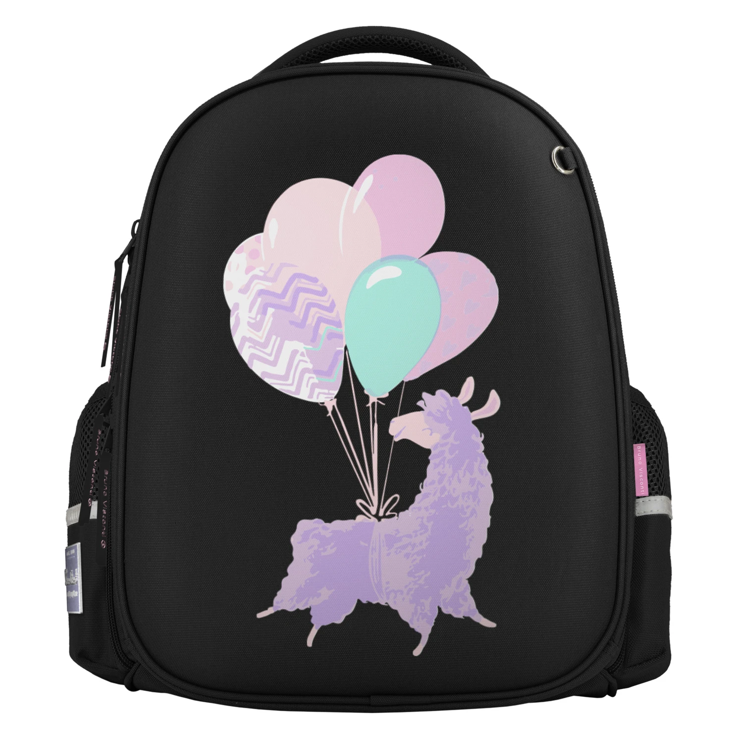 РЮКЗАК-КАПСУЛА ЧЕРНЫЙ С ЭРГОНОМИЧНОЙ СПИНКОЙ "ЛАМА.ПРАЗДНИК"