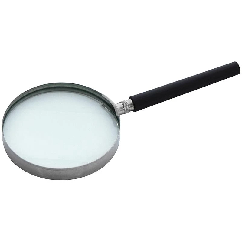 Лупа 90мм в металлической оправе, 3-х кратное увеличение, карт. коробка,