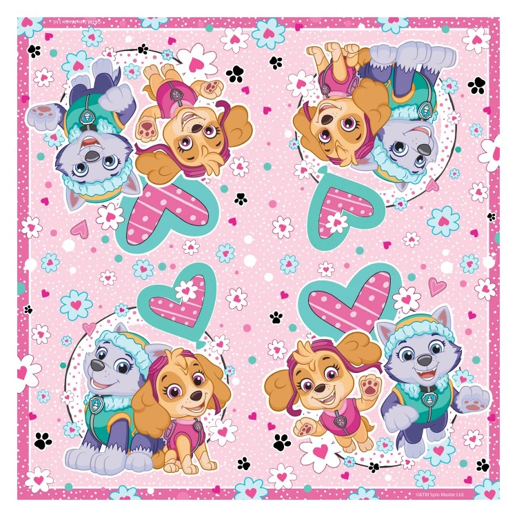 Щенячий патруль. Салфетки бумажные трехслойные 33*33 см, 20 штук (для девочек) Щенячий патруль. Салфетки бумажные трехслойные 33*33 см, 20 штук (для девочек)
