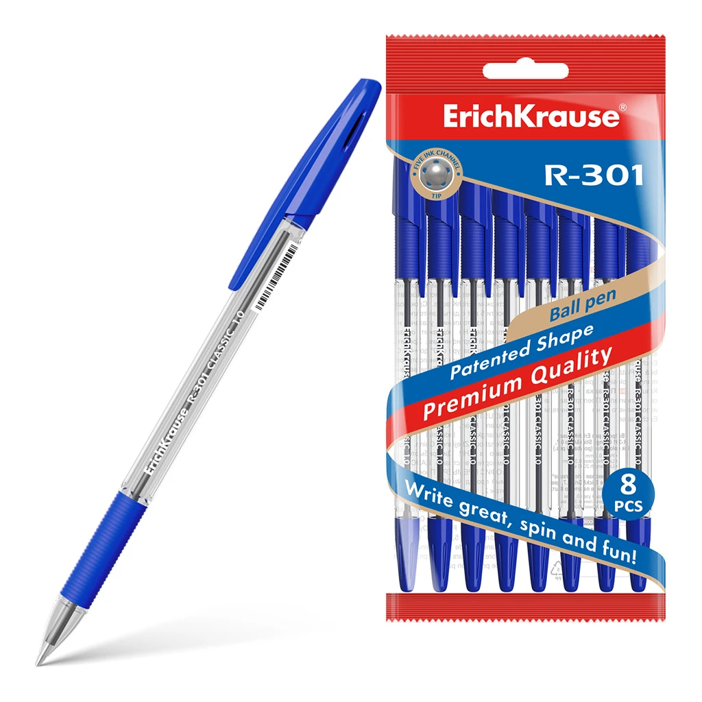 Ручка шариковая Erich Krause® R-301 Classic Stick&Grip 1.0, цвет чернил Ручка шариковая Erich Krause® R-301 Classic Stick&Grip 1.0, цвет чернил