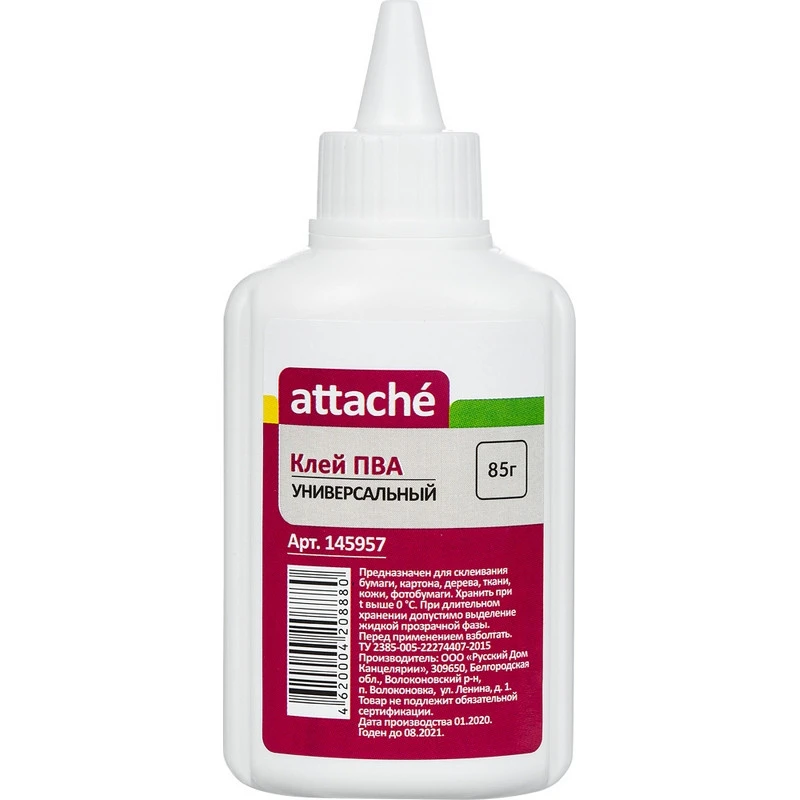 Клей ПВА 85г Attache штр.  4620004208880