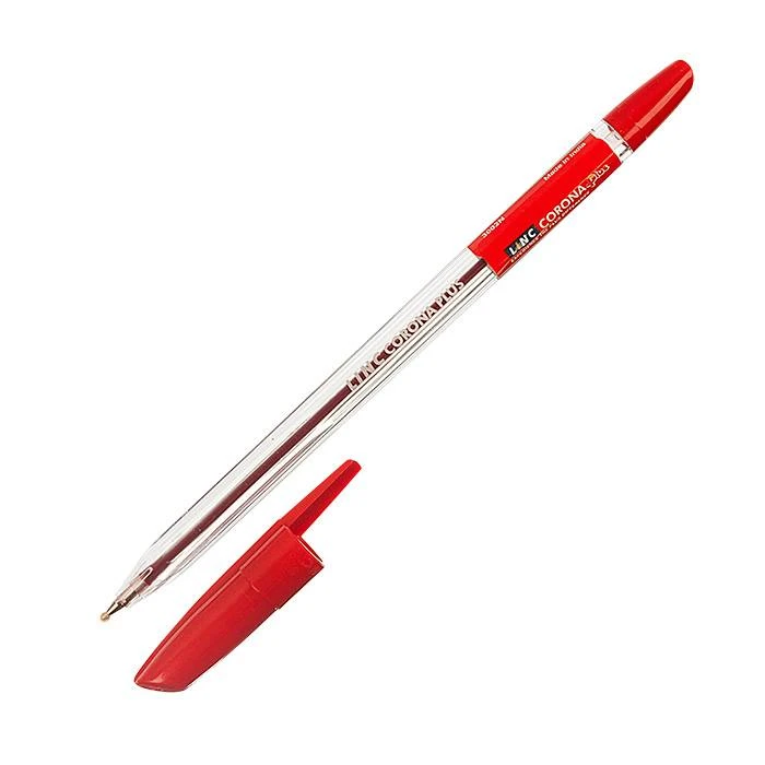 Ручка шарик. CORONA PLUS 0,7 мм красн.прозр. корп.: 3002N/red штр.: Ручка шарик. CORONA PLUS 0,7 мм красн.прозр. корп.: 3002N/red штр.: