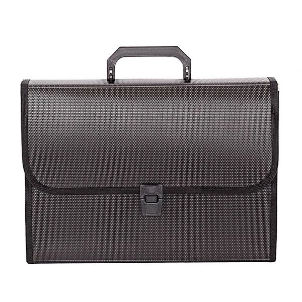 Портфель inФОРМАТ А4 черный пластик 950 мкм 13 отделений ручка замок оторочка: