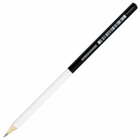 Карандаш чернографитный BRAUBERG "Black&White", 1 шт., HB, корпус Карандаш чернографитный BRAUBERG "Black&White", 1 шт., HB, корпус