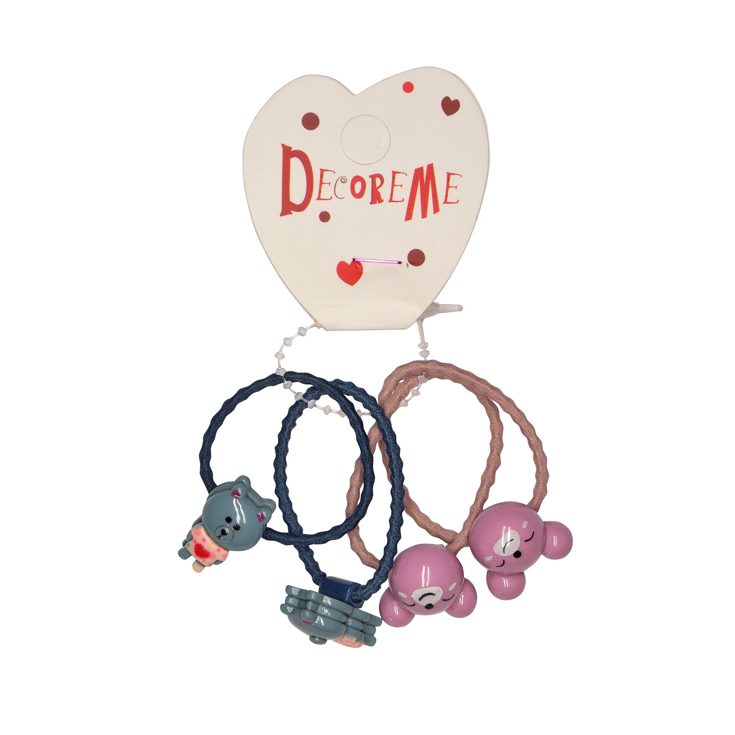 РЕЗИНКА ДЛЯ ВОЛОС "ЗАЙКИ И МЫШКИ" 4 ШТ, 4 ЦВЕТА