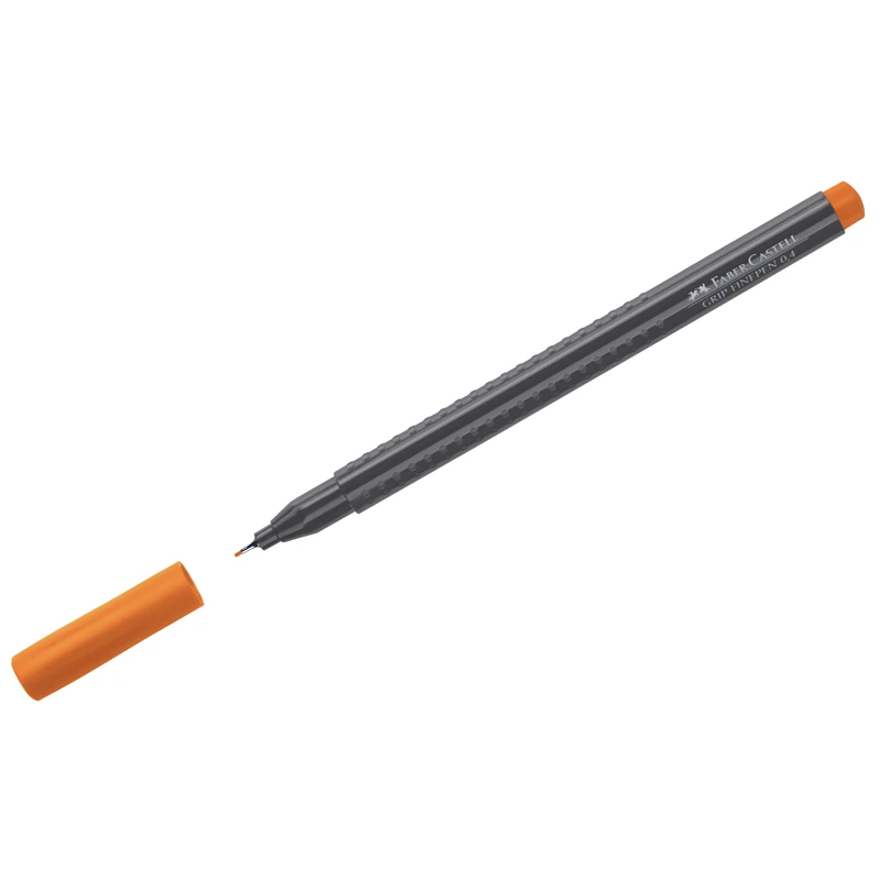 Ручка капиллярная Faber-Castell "Grip Finepen" оранжевая, 0,4мм, Ручка капиллярная Faber-Castell "Grip Finepen" оранжевая, 0,4мм,