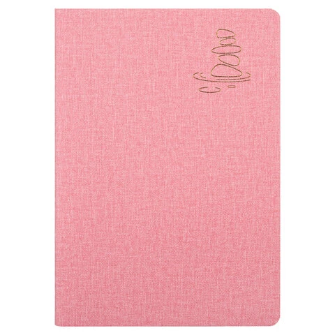 Тетрадь 48 л. в линию обложка кожзам под рогожку, сшивка, A5 (147х210мм),