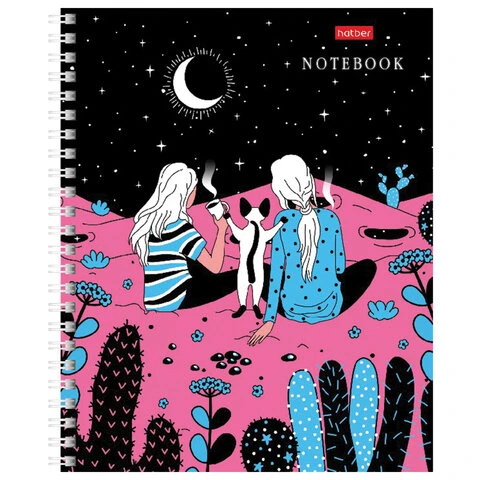 Тетрадь А5, 80 л., HATBER гребень, клетка, обложка картон, "Дотянуться до Тетрадь А5, 80 л., HATBER гребень, клетка, обложка картон, "Дотянуться до