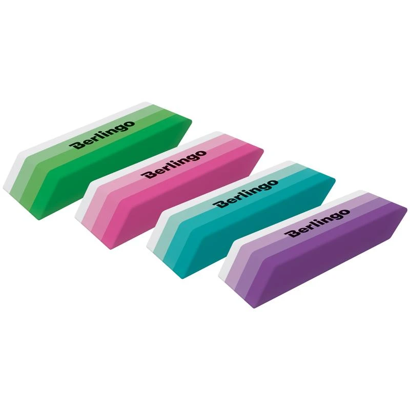 Ластик Berlingo "Stripes", прямоугольный, скошенный, термопласт.