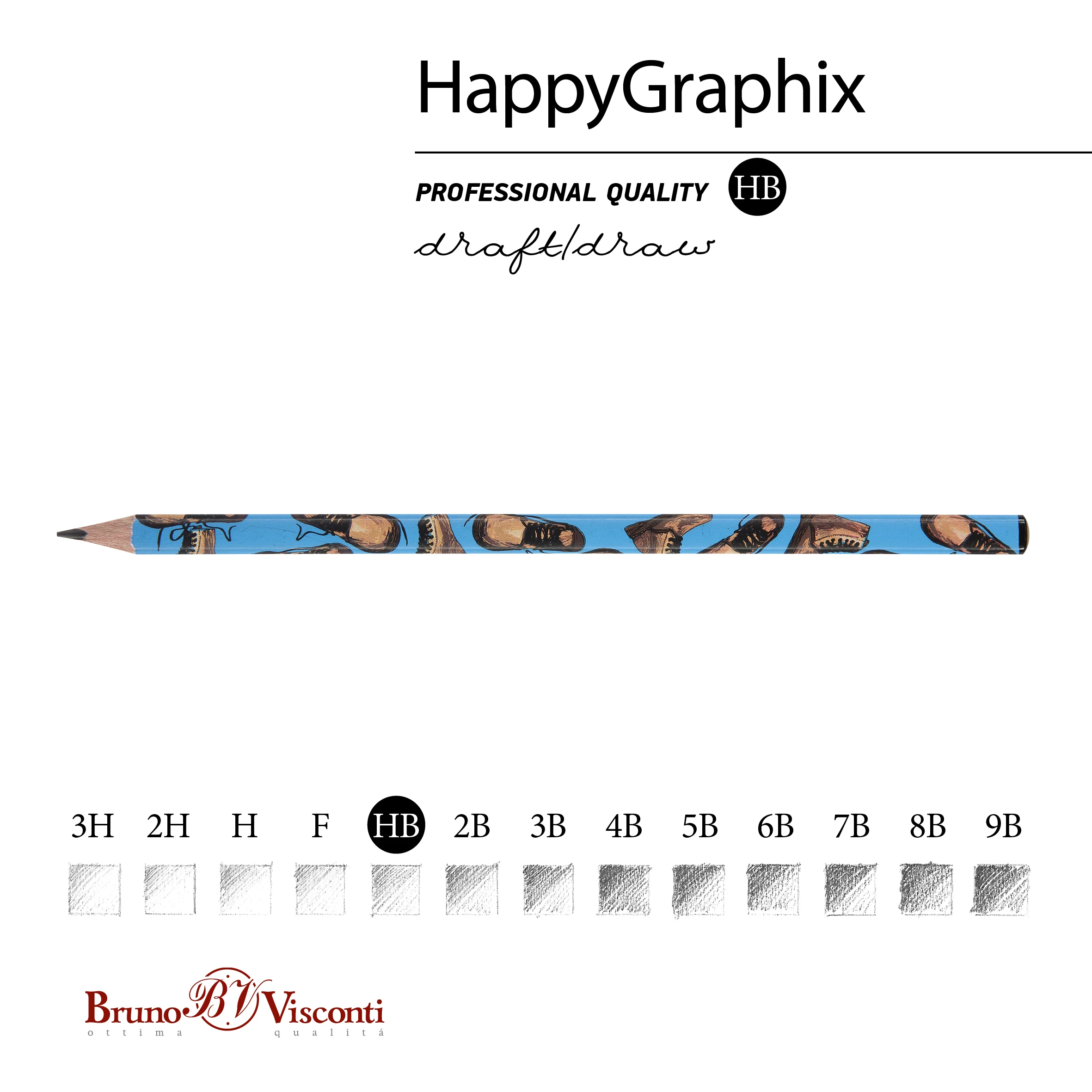 КАРАНДАШ ЧЕРНОГРАФИТОВЫЙ "HappyGraphix. Boots. Синие ботинки" НВ КАРАНДАШ ЧЕРНОГРАФИТОВЫЙ "HappyGraphix. Boots. Синие ботинки" НВ