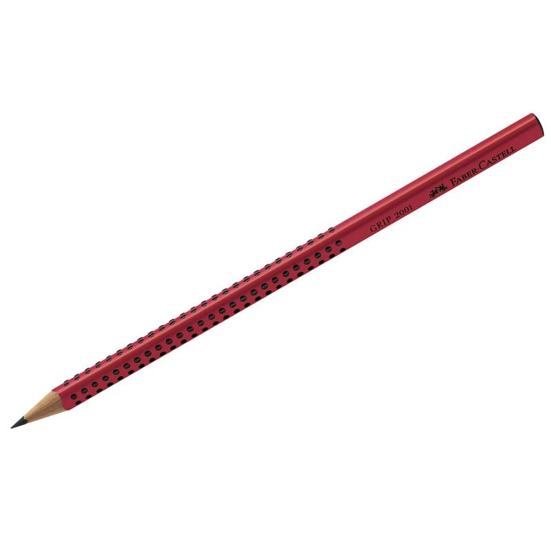 Карандаш ч/г Faber-Castell "Grip 2001" B, трехгран., заточен., красный Карандаш ч/г Faber-Castell "Grip 2001" B, трехгран., заточен., красный