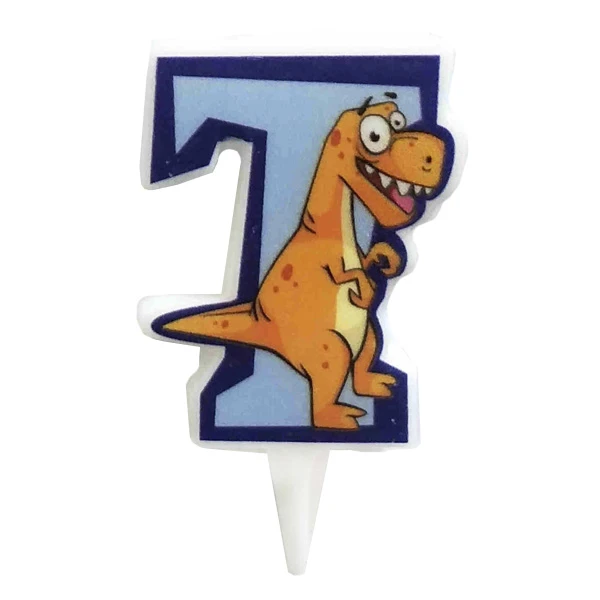 Свеча Цифра 7 Динозавр 5см