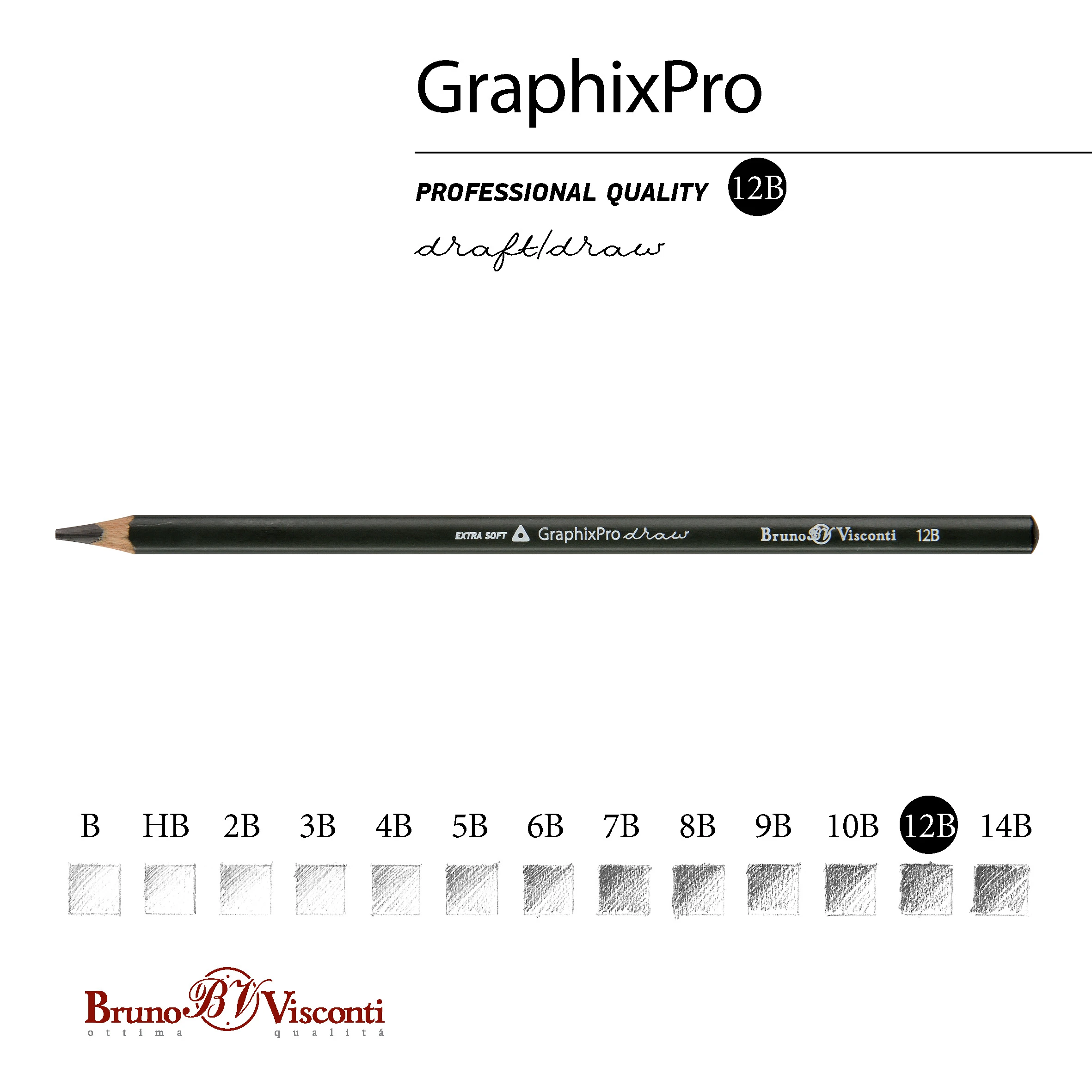 КАРАНДАШ ЧЕРНОГРАФИТОВЫЙ "GraphixPro" 12В КАРАНДАШ ЧЕРНОГРАФИТОВЫЙ "GraphixPro" 12В