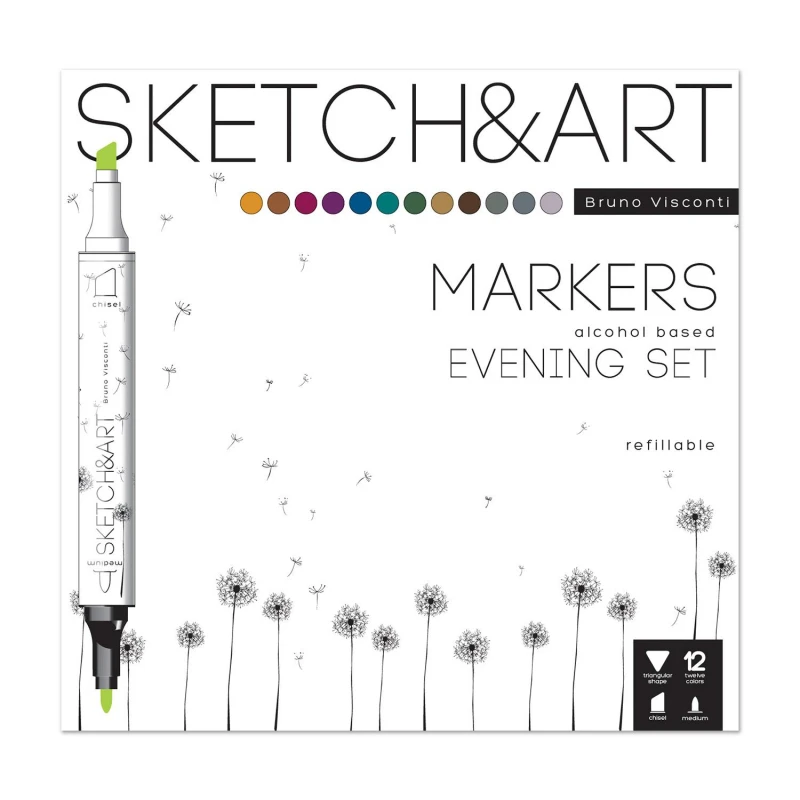 Набор маркеров СКЕТЧ-МАРКЕРЫ SKETCH&ART. EVENING SET,12 ЦВ.,22-0076/05