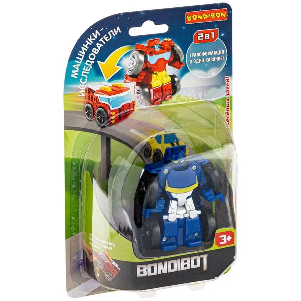 Трансформер 2в1 BONDIBOT робот-машинка исследователь, трансформация в одно