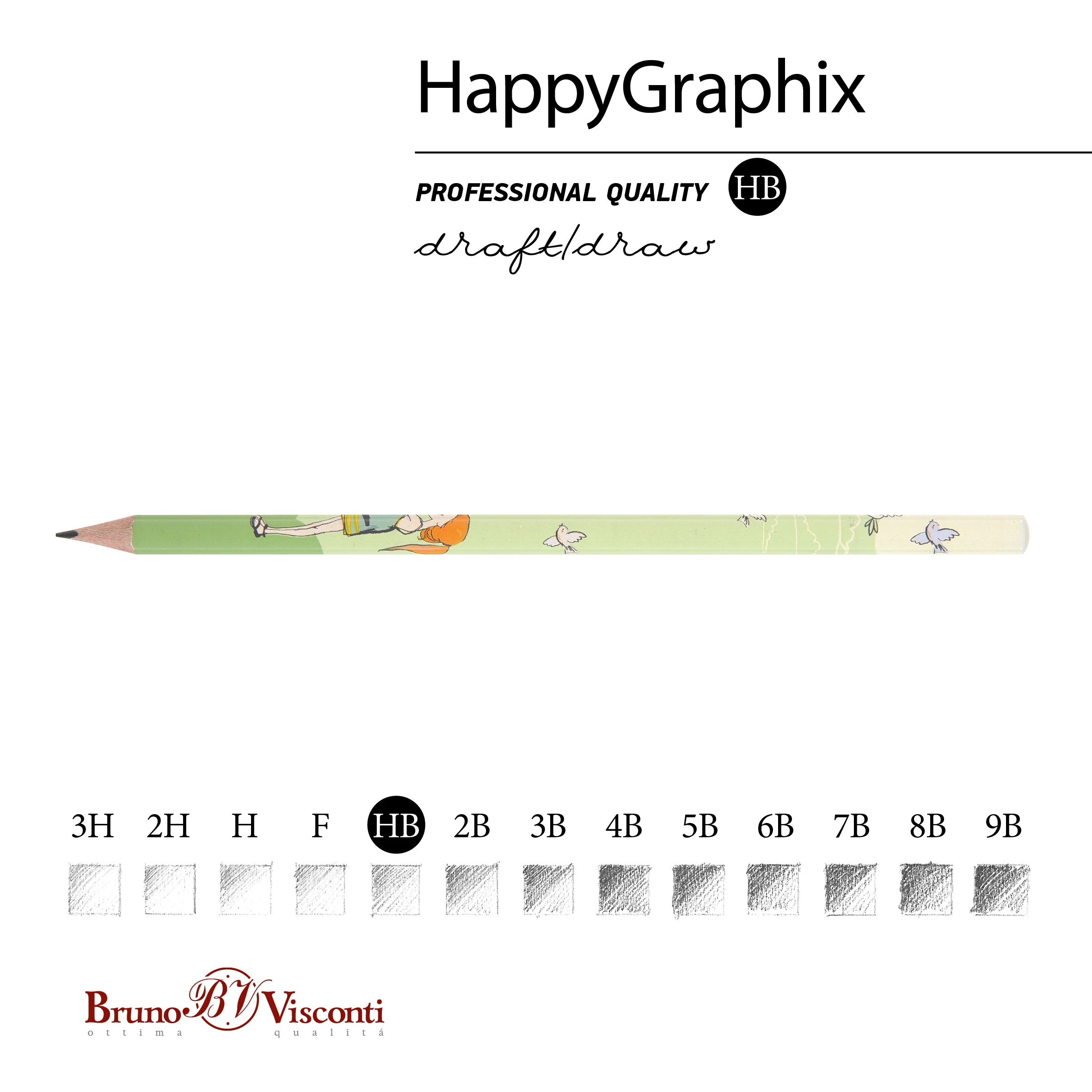 КАРАНДАШ ЧЕРНОГРАФИТОВЫЙ "HappyGraphix. Девочка и кролики" НВ КАРАНДАШ ЧЕРНОГРАФИТОВЫЙ "HappyGraphix. Девочка и кролики" НВ