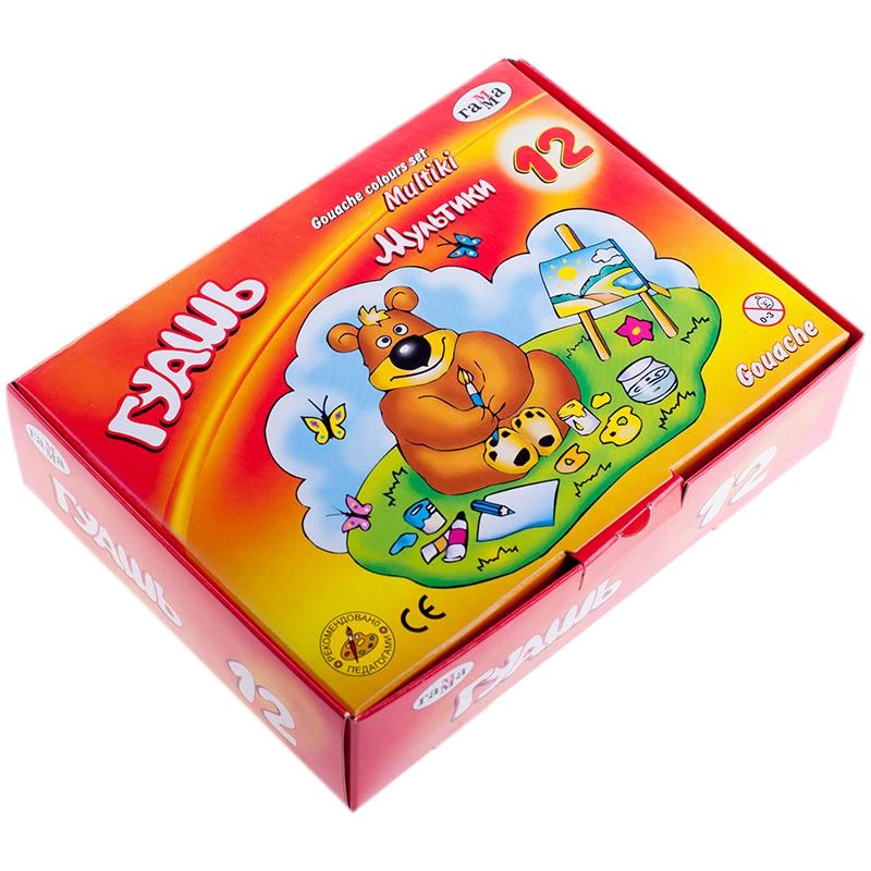 Гуашь "Мультики" 12 цветов, 20мл 221032