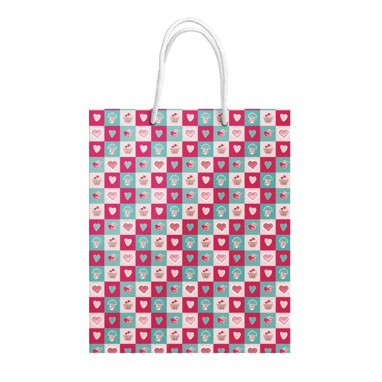 Пакет подарочный Сердечки, 180*227*100 мм.