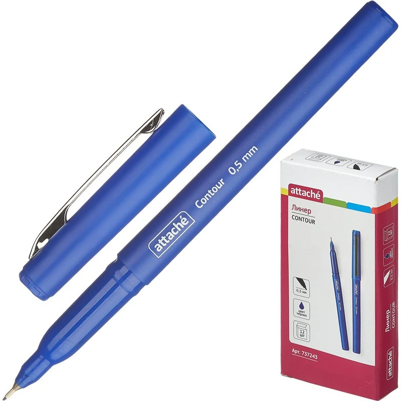 Линер Attache металл.клип 0,5мм синий Линер Attache металл.клип 0,5мм синий