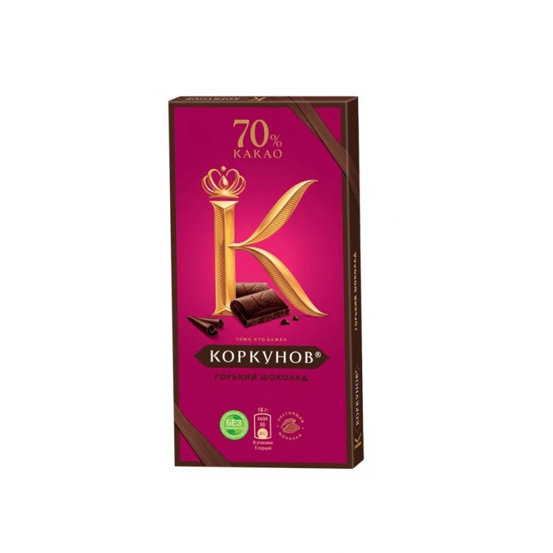 Шоколад Коркунов горький шоколад 70%, 90 г. Шоколад Коркунов горький шоколад 70%, 90 г.