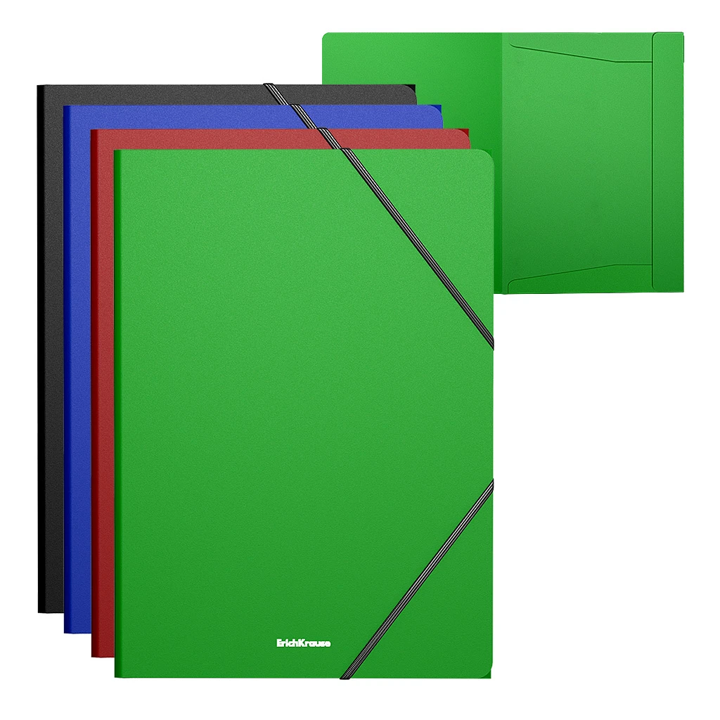 Папка на резинках пластиковая ErichKrause® Matt Classic, A4, ассорти (в