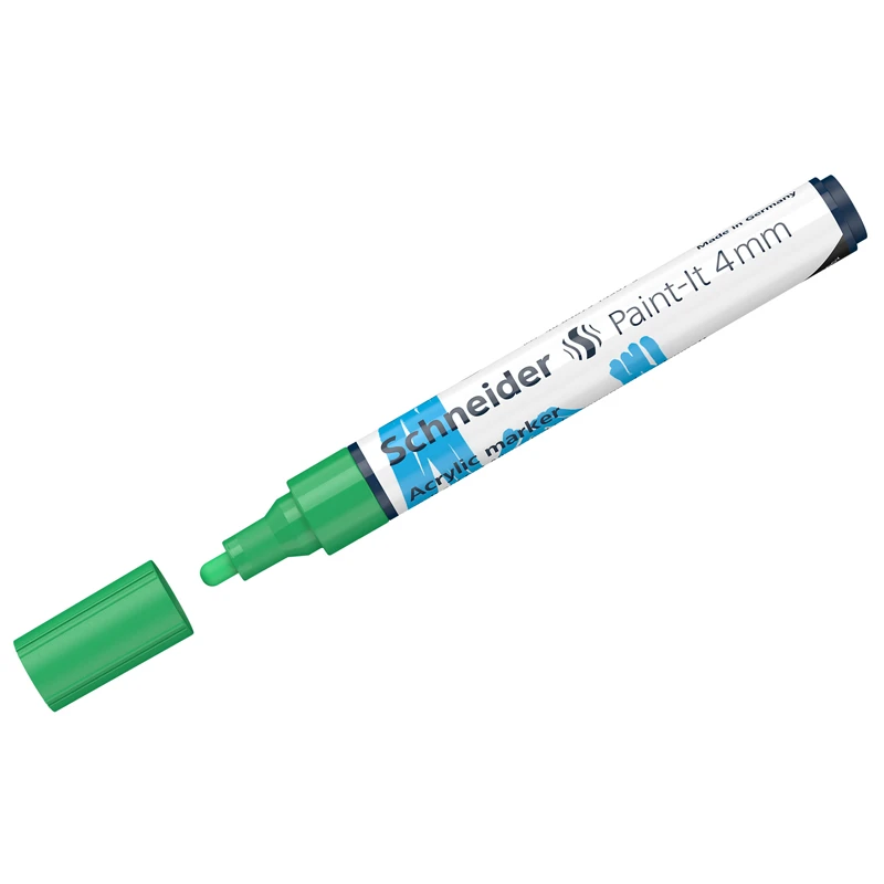 Маркер акриловый Schneider "Paint-It 320" 4мм, пулевидный, зеленый