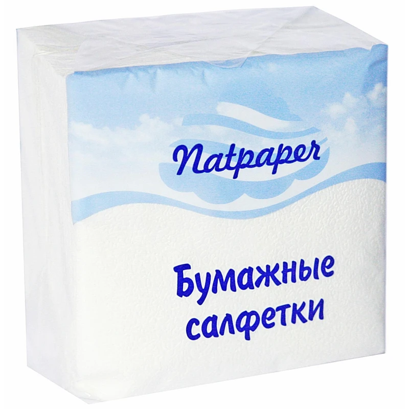 Салфетки бумажные Natpaper 100 % целлюлоза 100л/уп Салфетки бумажные Natpaper 100 % целлюлоза 100л/уп