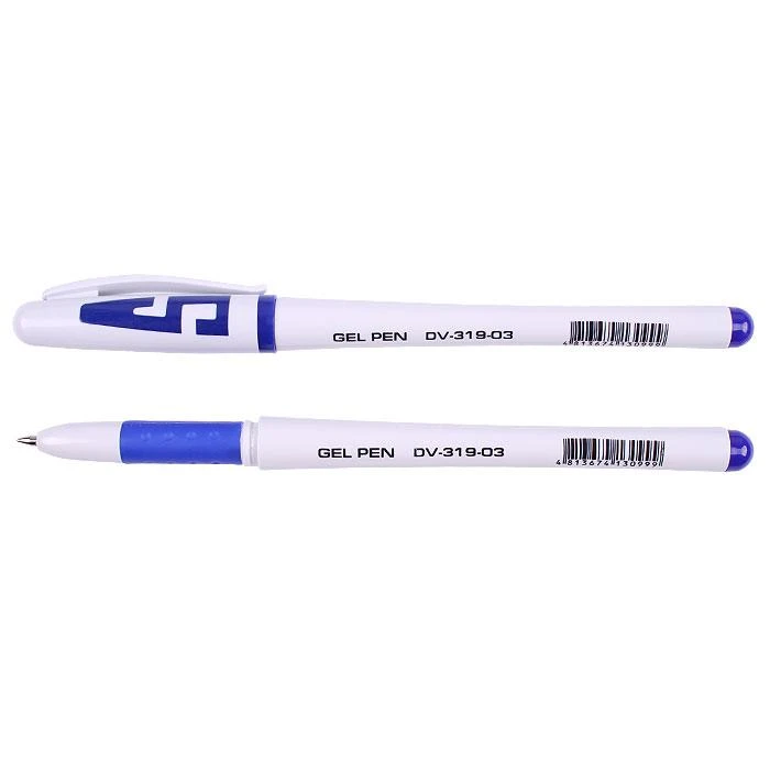 Ручка гелевая синяя "Darvish" корпус белый