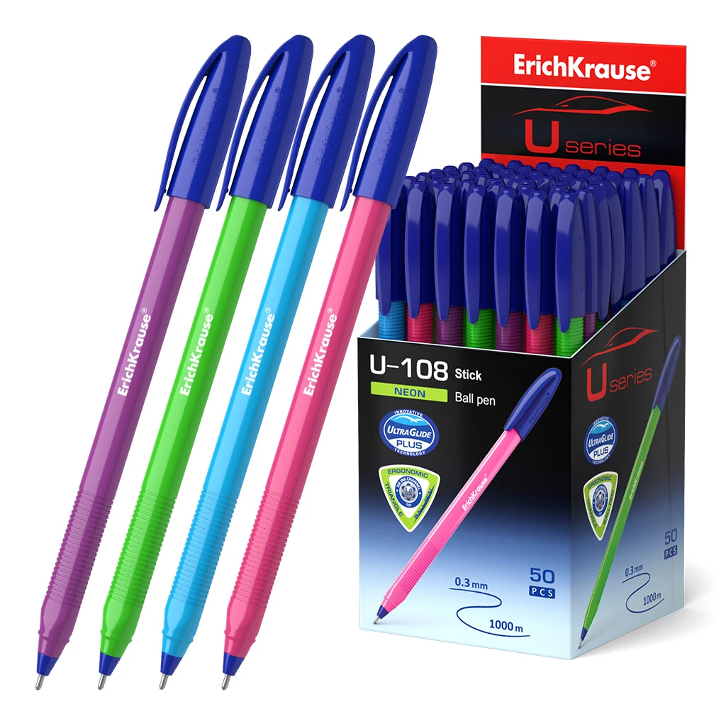 Ручка шариковая ErichKrause® U-108 Neon Stick 1.0, Ultra Glide Technology, цвет Ручка шариковая ErichKrause® U-108 Neon Stick 1.0, Ultra Glide Technology, цвет
