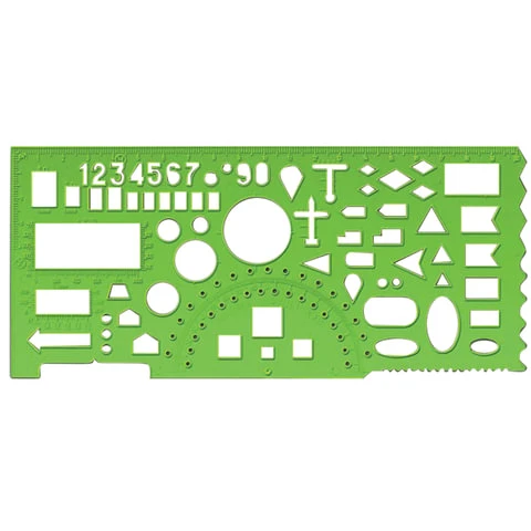 Линейка офицерская, 20 см, СТАММ, зеленая, 65 тактических элементов, отливная