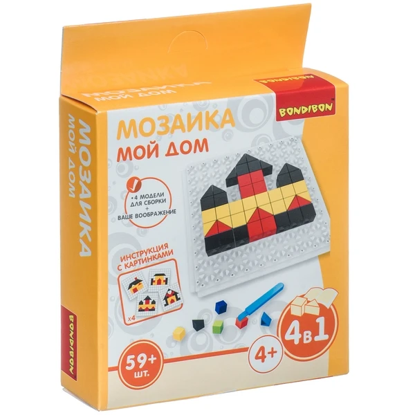 Логические, развивающие игры и игрушки Bondibon Мозаика «МОЙ ДОМ», 59 деталей Логические, развивающие игры и игрушки Bondibon Мозаика «МОЙ ДОМ», 59 деталей