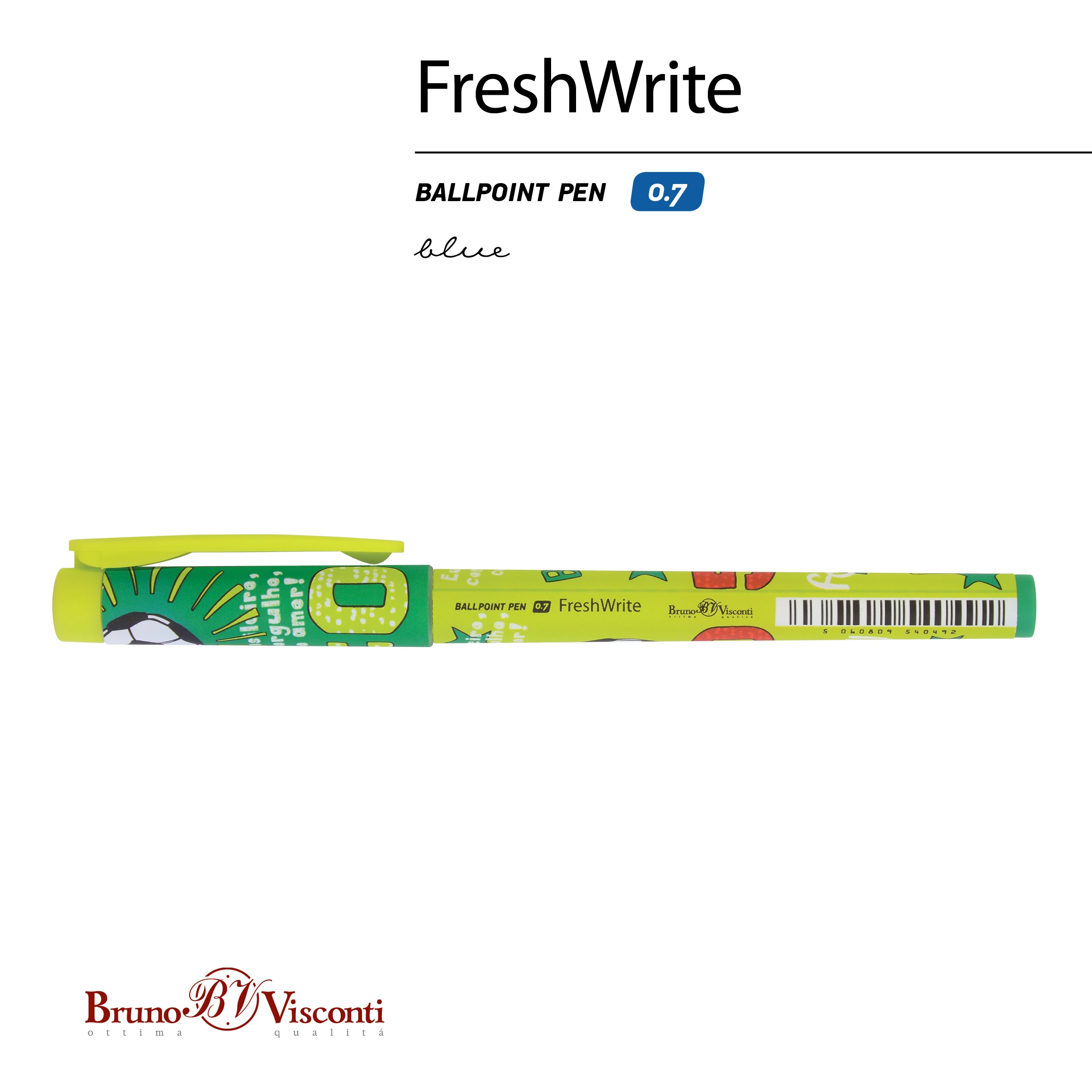 РУЧКА "FreshWrite. Футбол. Чемпионы. Бразилия", ШАРИКОВАЯ 0.7 ММ, РУЧКА "FreshWrite. Футбол. Чемпионы. Бразилия", ШАРИКОВАЯ 0.7 ММ,