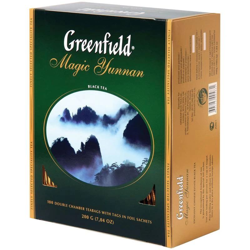 Чай Greenfield "Magic Yunnan", черный, 100 пакетиков по 2г 0583-09 Чай Greenfield "Magic Yunnan", черный, 100 пакетиков по 2г 0583-09