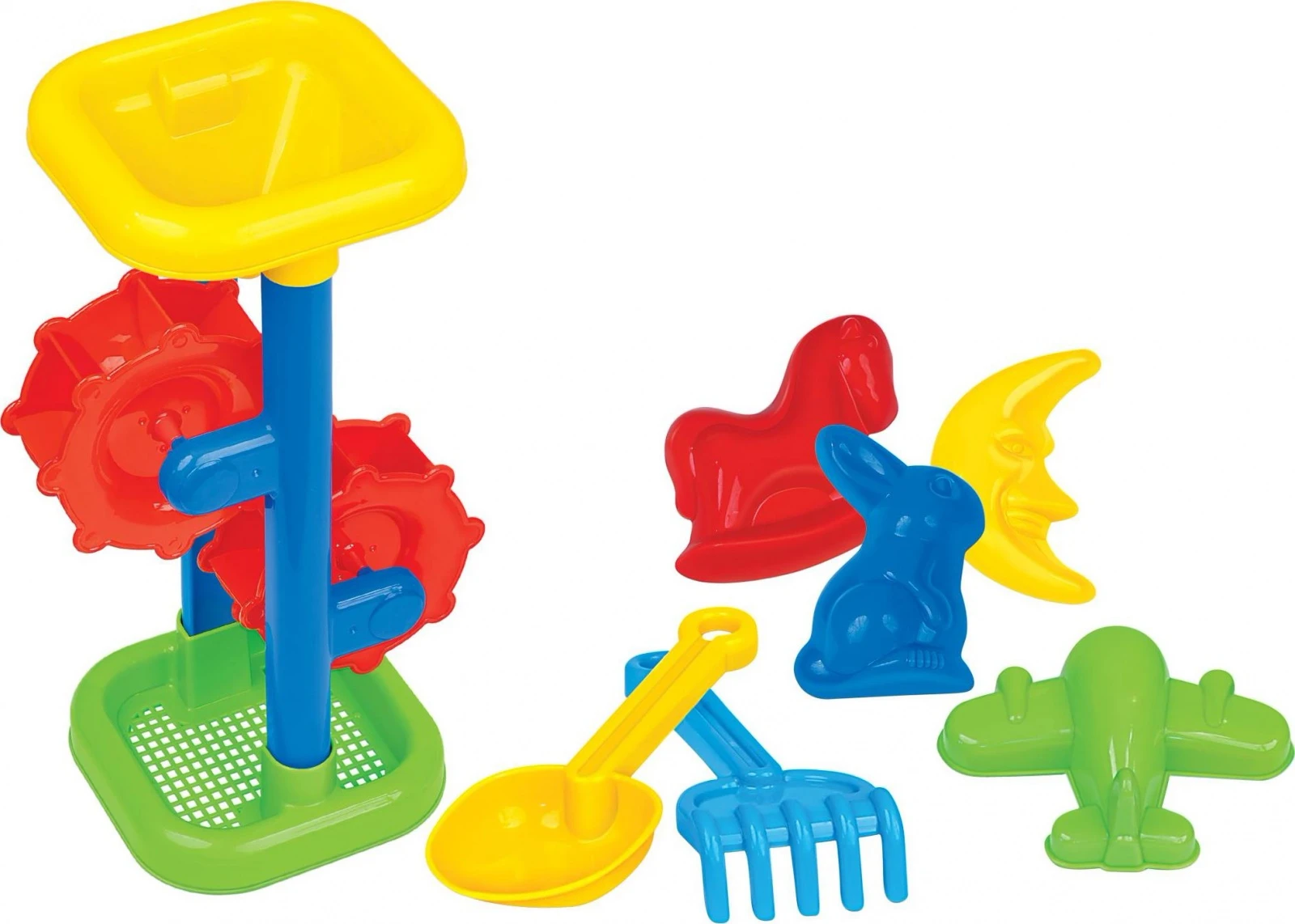 Набор №282: игрушек для игровых площадок-песочн. мельница, h308мм+формочки, Набор №282: игрушек для игровых площадок-песочн. мельница, h308мм+формочки,