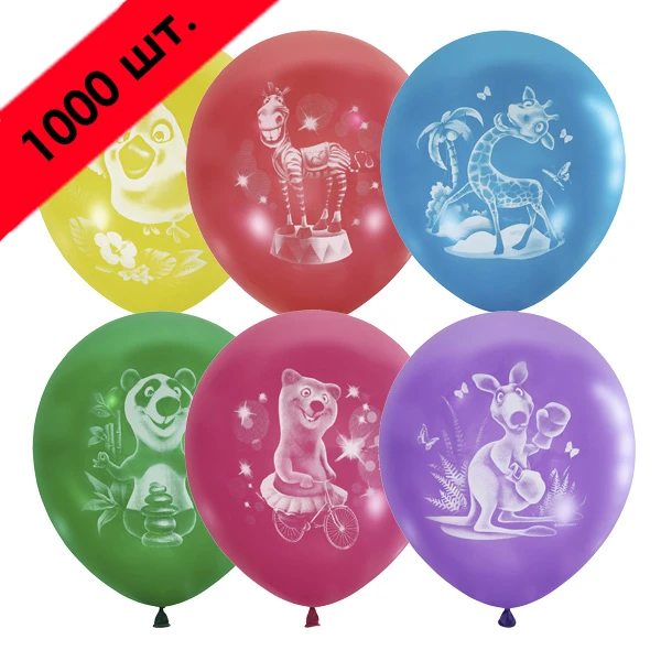 12"/30см Пастель+Декоратор (растр) 2 ст. рис Веселый зоопарк 1000шт 12"/30см Пастель+Декоратор (растр) 2 ст. рис Веселый зоопарк 1000шт