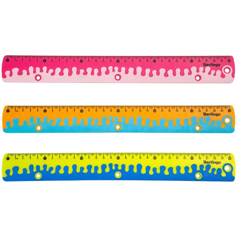 Линейка 30см Berlingo "Hybrid", нескользящая, ассорти, европодвес Линейка 30см Berlingo "Hybrid", нескользящая, ассорти, европодвес