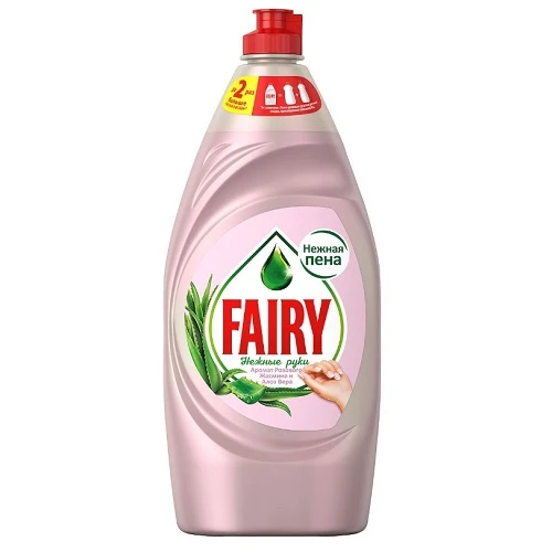 Средство для мытья посуды Fairy Нежные руки, розовый жасмин и Алоэ Вера, 900 мл