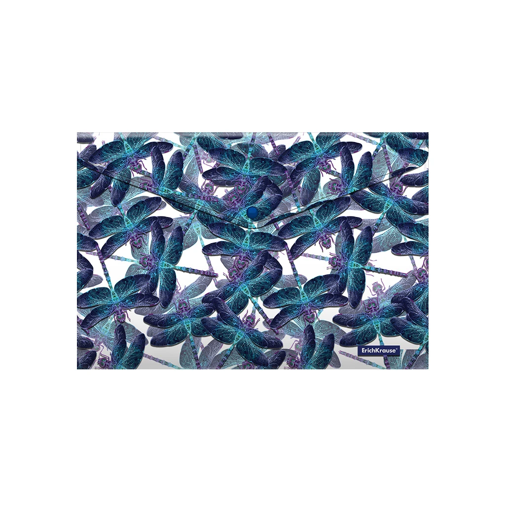 Папка-конверт на кнопке пластиковая Erich Krause® Neon Dragonflies, A4 (в пакете Папка-конверт на кнопке пластиковая Erich Krause® Neon Dragonflies, A4 (в пакете