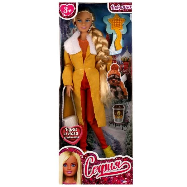 Кукла 29 см София, руки и ноги сгиб, ЗИМА, акс, коробка. КАРАПУЗ