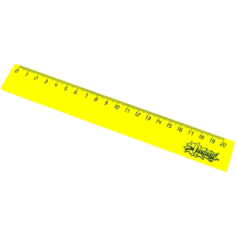 Линейка 20см №1 School пластик желтый