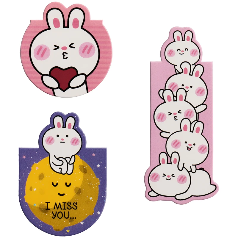 Закладки магнитные для книг, 3шт., MESHU "Bubble bunny"