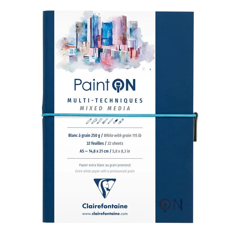 Скетчбук для смешанных техник 32л., А5, на сшивке "Paint'ON", 250г/м2, Скетчбук для смешанных техник 32л., А5, на сшивке "Paint'ON", 250г/м2,