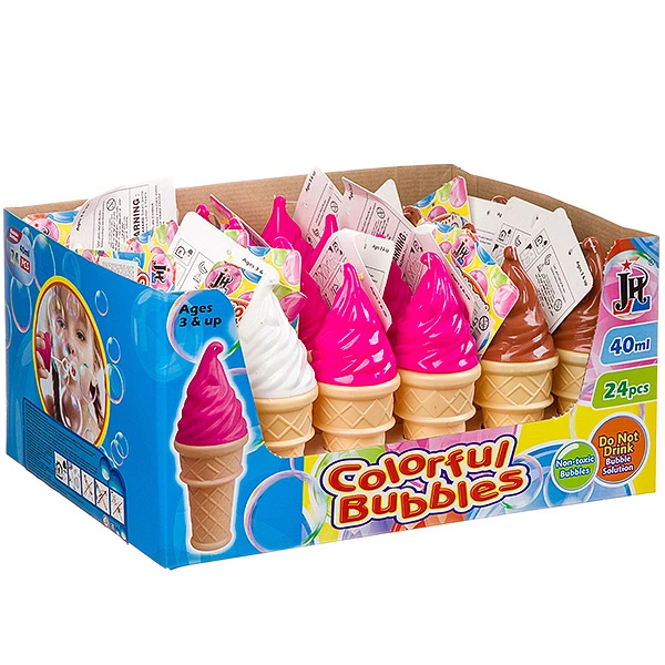 Набор радужных мыльных пузырей, мороженое D/B 24 шт. по 40 мл, ВОХ 27,8?18,5?14 Набор радужных мыльных пузырей, мороженое D/B 24 шт. по 40 мл, ВОХ 27,8?18,5?14
