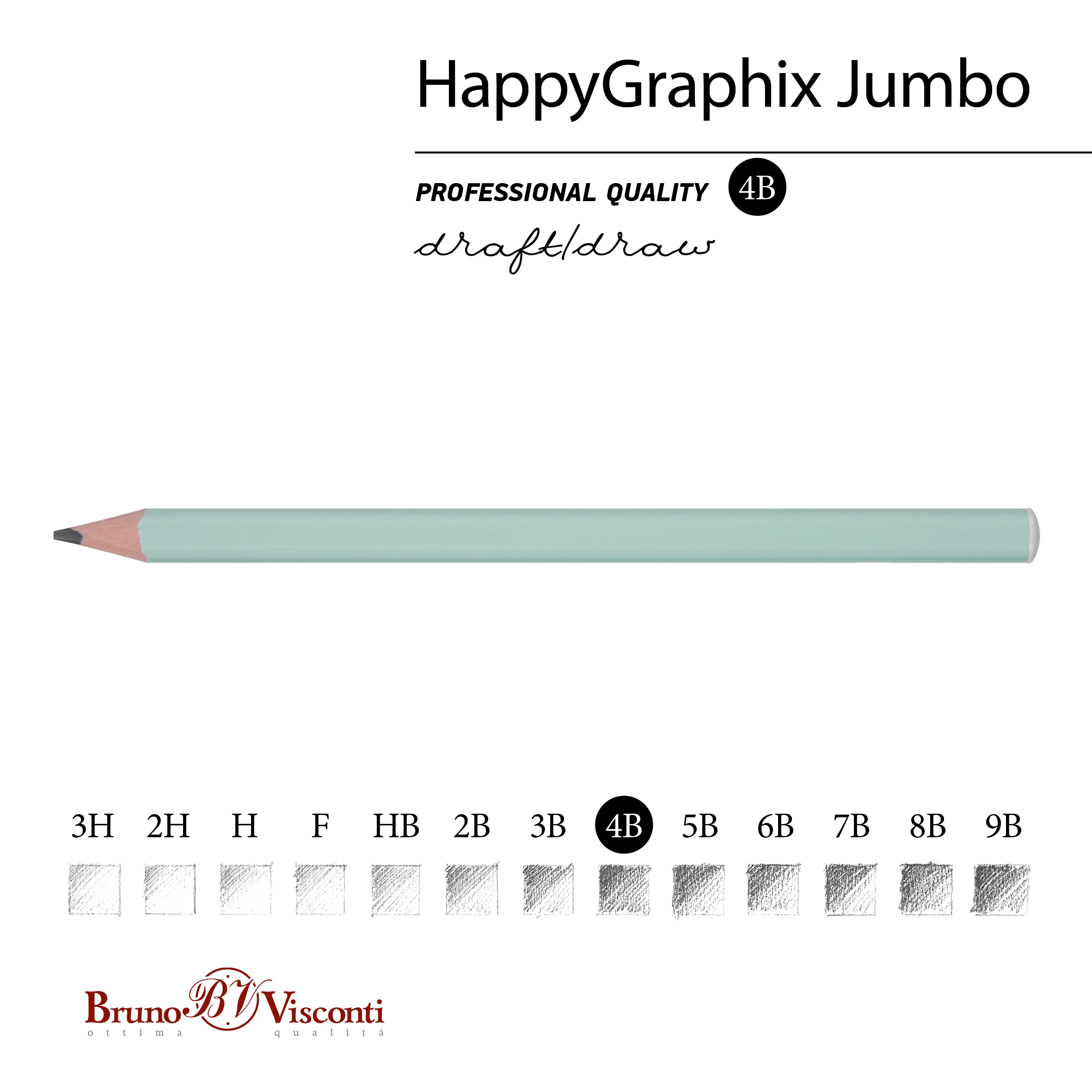 КАРАНДАШ ЧЕРНОГРАФИТОВЫЙ "GraphixZefir Jumbo. Зефирный мятный" 4В, 3.5 КАРАНДАШ ЧЕРНОГРАФИТОВЫЙ "GraphixZefir Jumbo. Зефирный мятный" 4В, 3.5