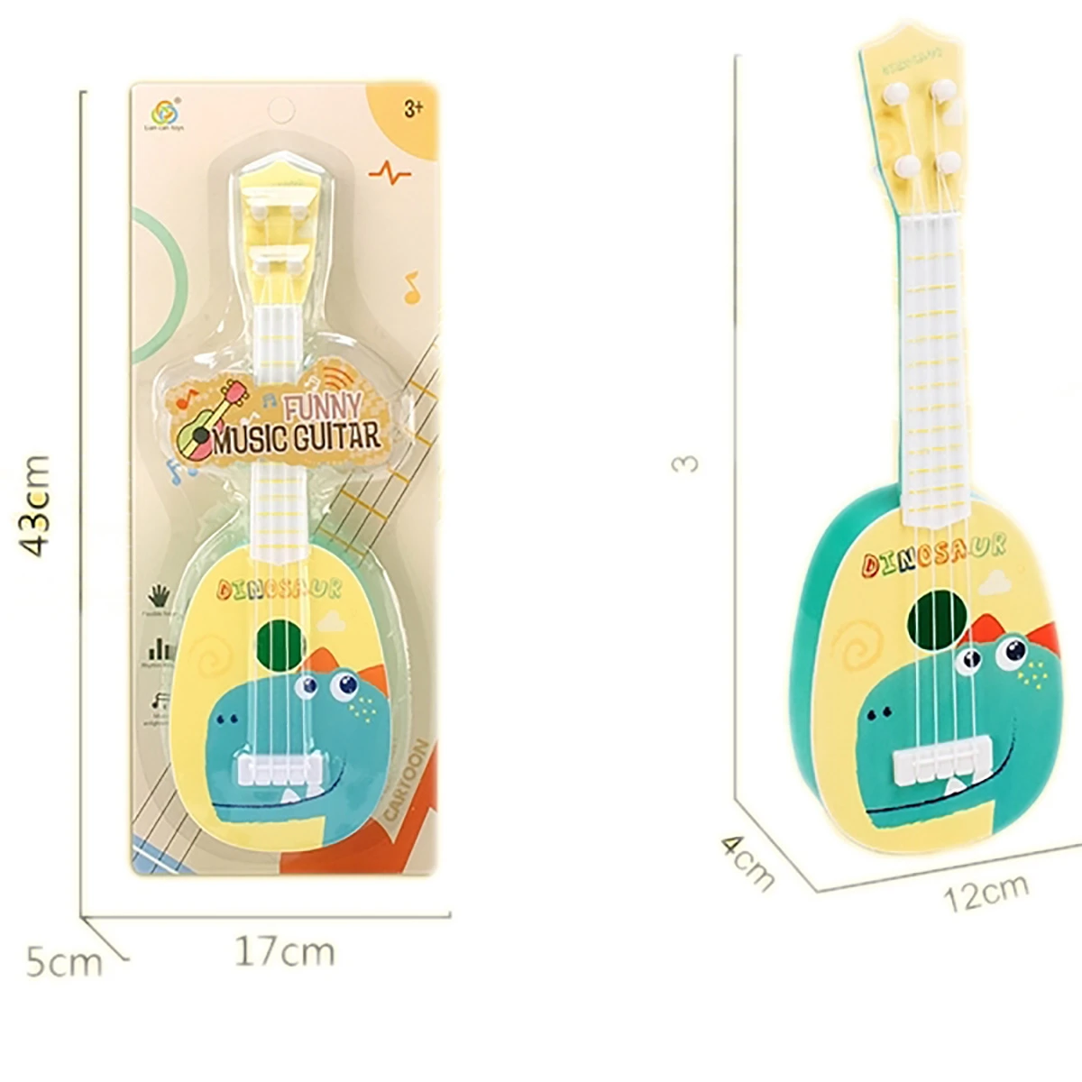 Гитара "Динозаврик", 43х17х5, блистер
