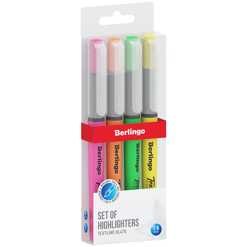 Набор текстовыделителей-кистей Berlingo "Textline HL470", 04цв.,