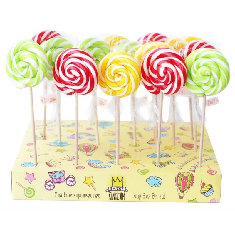Карамель леденцовая лолли Спираль цветная. Ассорти, 30 гр, SK21 Карамель леденцовая лолли Спираль цветная. Ассорти, 30 гр, SK21